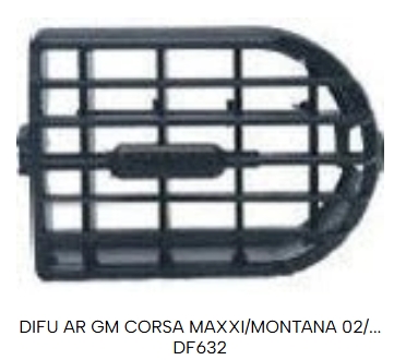 Difusor. Ar Gm Corsa Max 02/12 Montana 04/11 Central e Lateral Lado Direito Lado Esquerdo